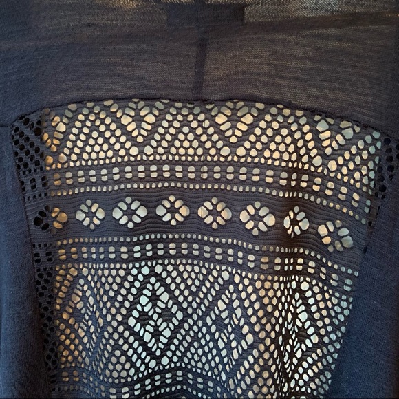 Aeropostale Size large Women’s Black Knit Open Front Cardigan Navy - Picture 5 of 8